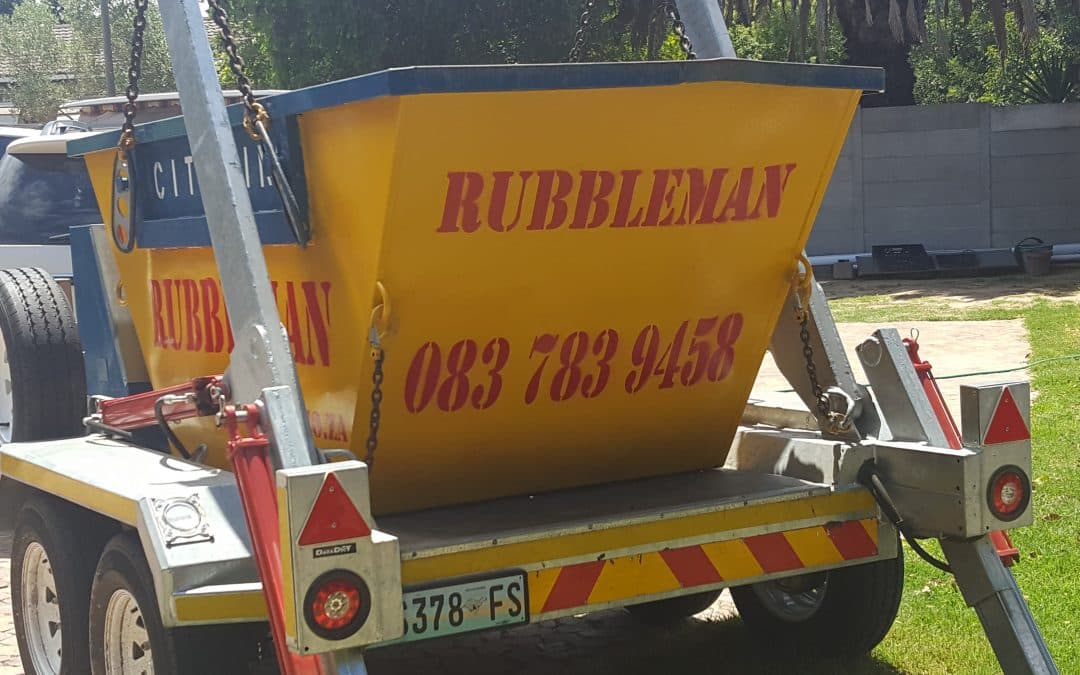 Rubbleman skip delivery on site